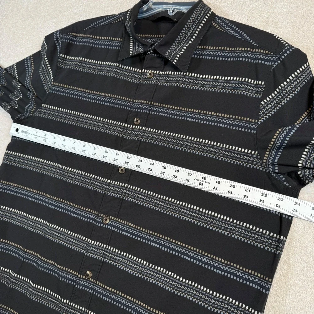 The North Face Mens Large Black Aztec Stripe Long Sleeve Button Up Shirt